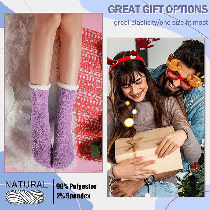 ANTSANG Womens Fuzzy Socks Fluffy Slipper Cozy Cabin Winter Soft Fleece Warm Comfy Thick Christmas Gift Socks - Image 5